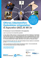 Plakat Offenes Arbeitstreffen: Gedenkfeier mitgestalten
