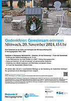 Plakat Gedenkfeier "Gemeinsam erinnern"